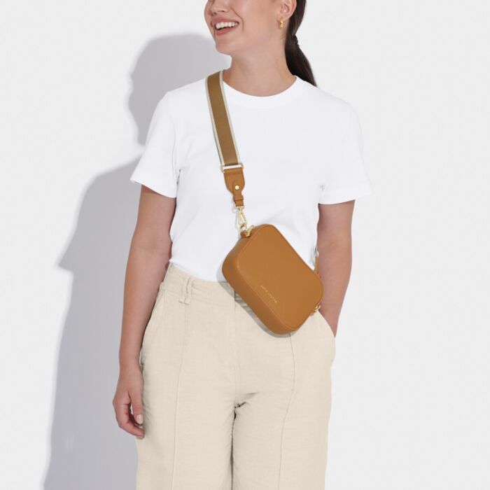 Katie Loxton Zana Mini Canvas Strap Crossbody Bag - Tan
